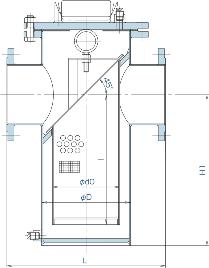 鋼板製U型（バケット型）ストレーナー図面